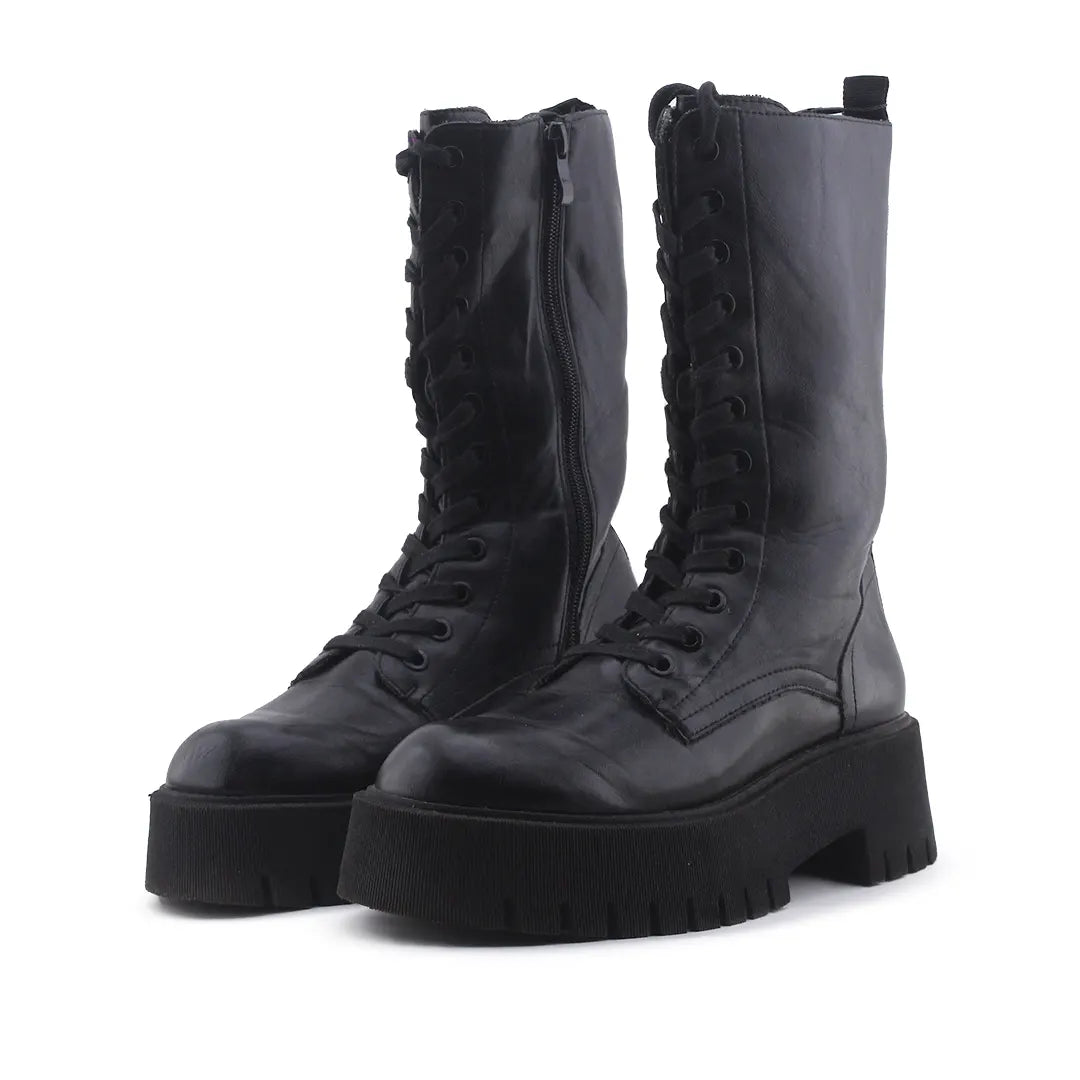 Stradivarius Zipper Lace Up Ankle Boot