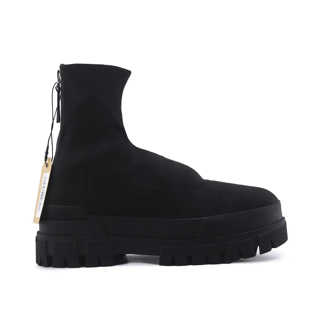 Bershka Zipper Textile Ankle Boot