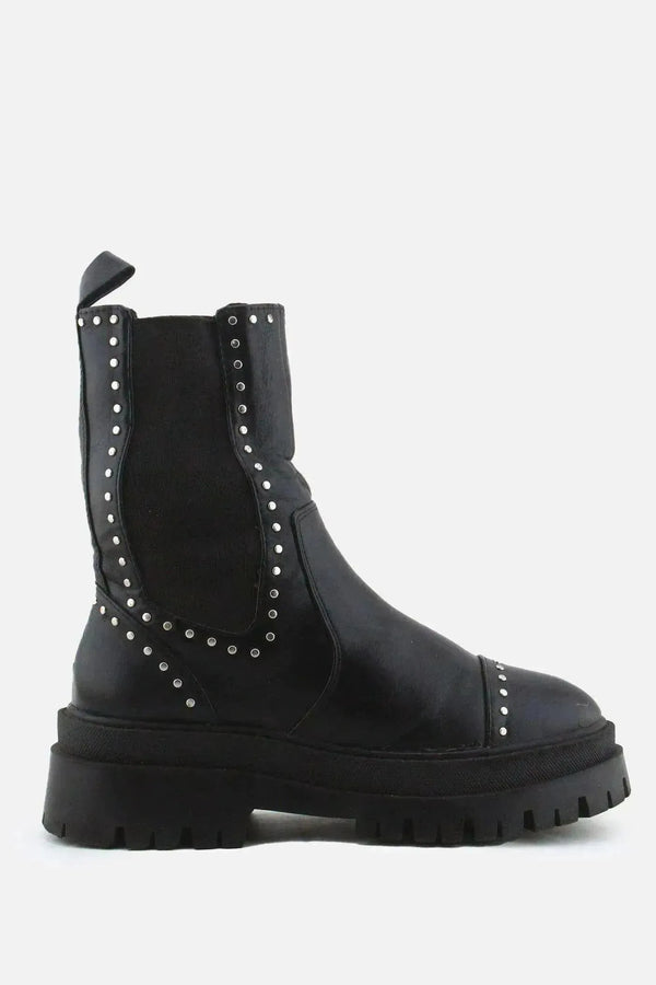 Stradivarius Stretchable Combat Ankle Boots | 100% Authentic Leather - sundaybazar