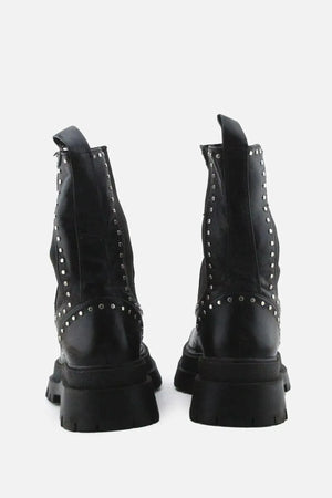 Stradivarius Stretchable Combat Ankle Boots | 100% Authentic Leather - sundaybazar