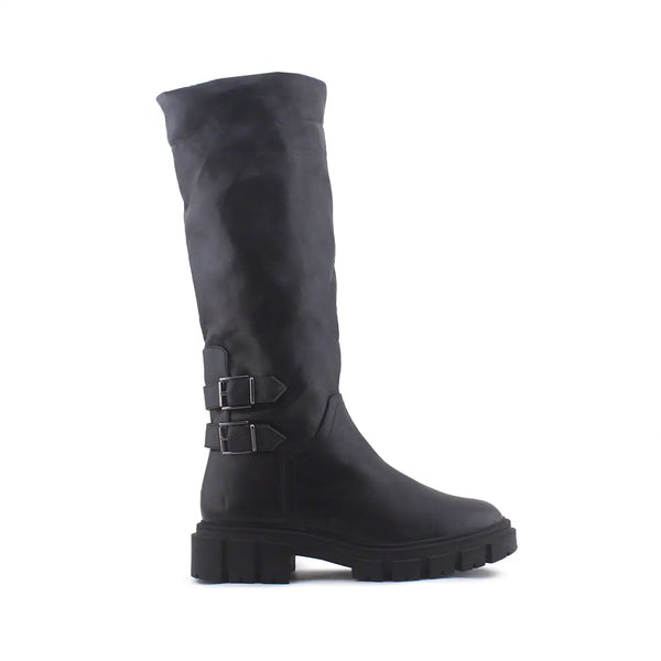 Stradivarius Buckle Strap Snow Knee High Boots (100% Authentic Leather)