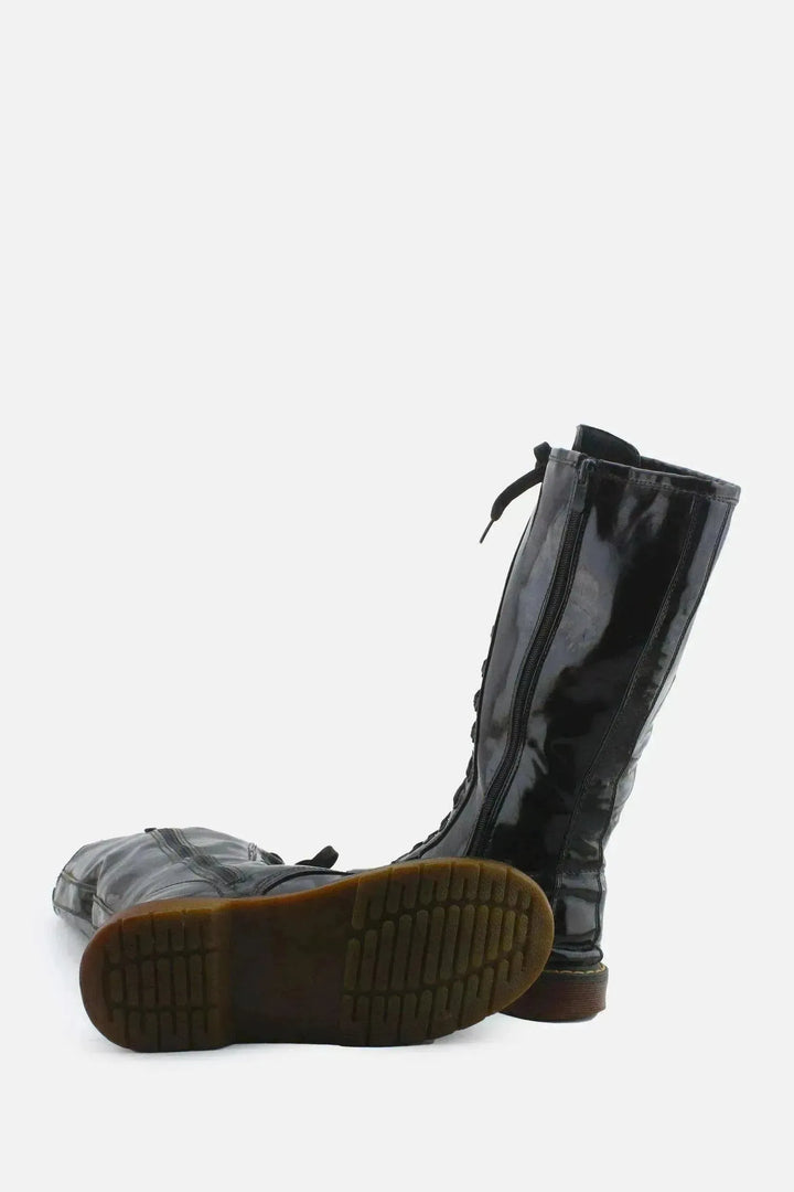 European Brand Zipper Laces Combat Long Boots | 100% Synthetic Leather - sundaybazar