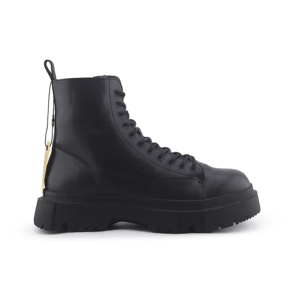 Bershka Lace Up Zipper Combat Ankle Boots (100% Authentic Leather)