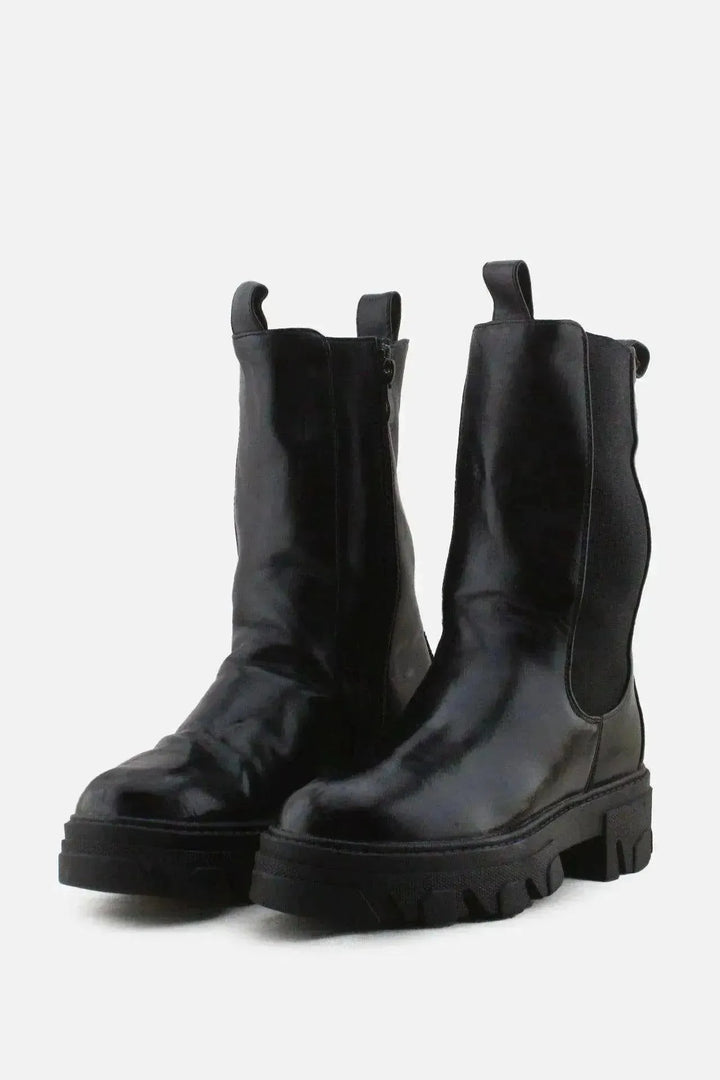 European Brand Zipper Stretchable Ankle Boots | 100% Authentic Leather - sundaybazar