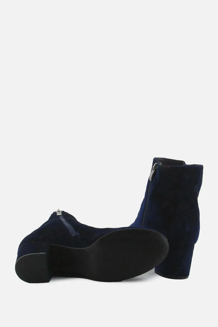Graceland Zipper Block Ankle Boots | Suede - sundaybazar