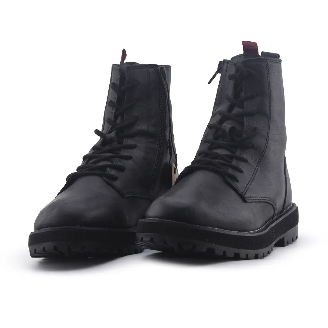 Zara Zipper Lace Up Ankle Boot | 100% Authentic Leather