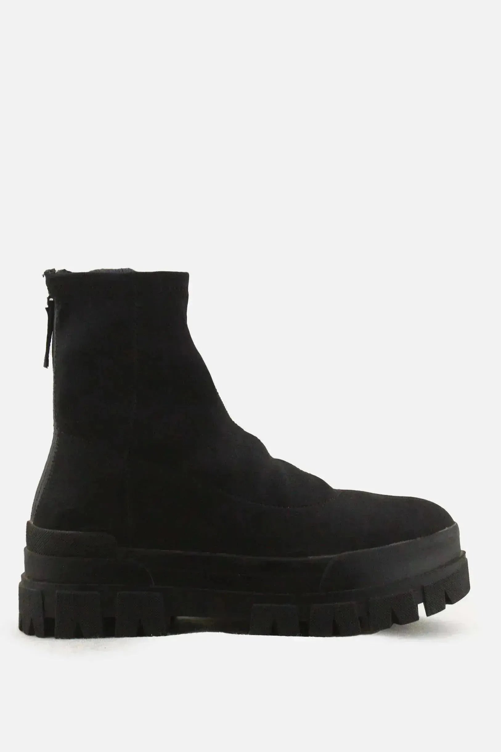 Bershka Zipper Chelsea Sock Boots | Textile