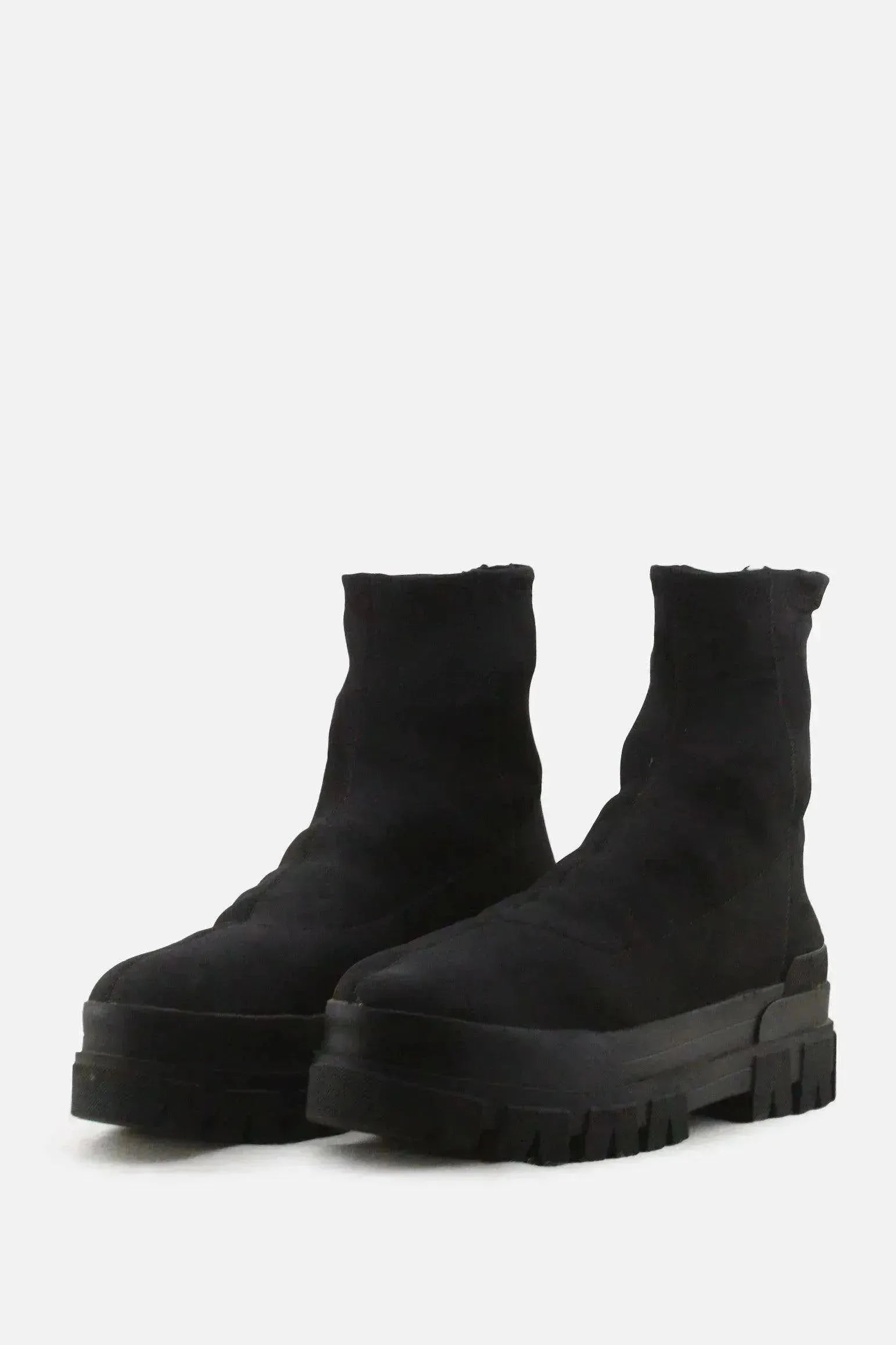 Bershka Zipper Chelsea Sock Boots | Textile