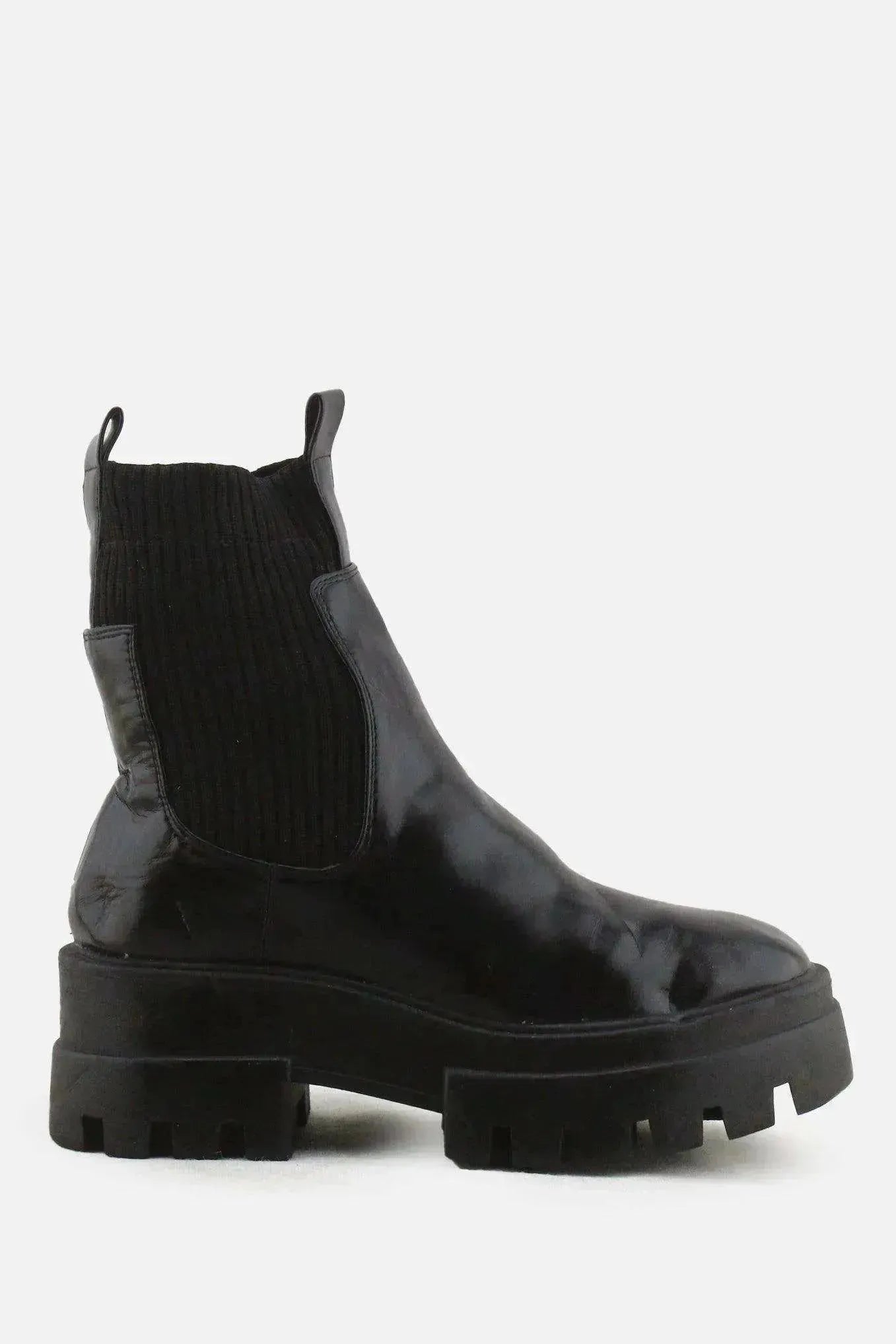 Pull & Bear Stretchable Block Ankle Boots | 100% Synthetic Leather - sundaybazar