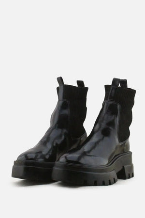 Pull & Bear Stretchable Block Ankle Boots | 100% Synthetic Leather - sundaybazar