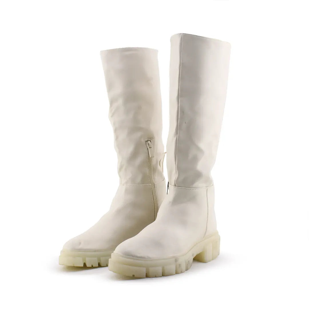 Stradivarius Zipper ThighHigh Boots (100% Authentic Leather)