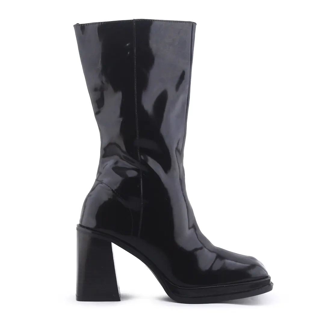 Pull & Bear Zipper Patent Ankle Boot