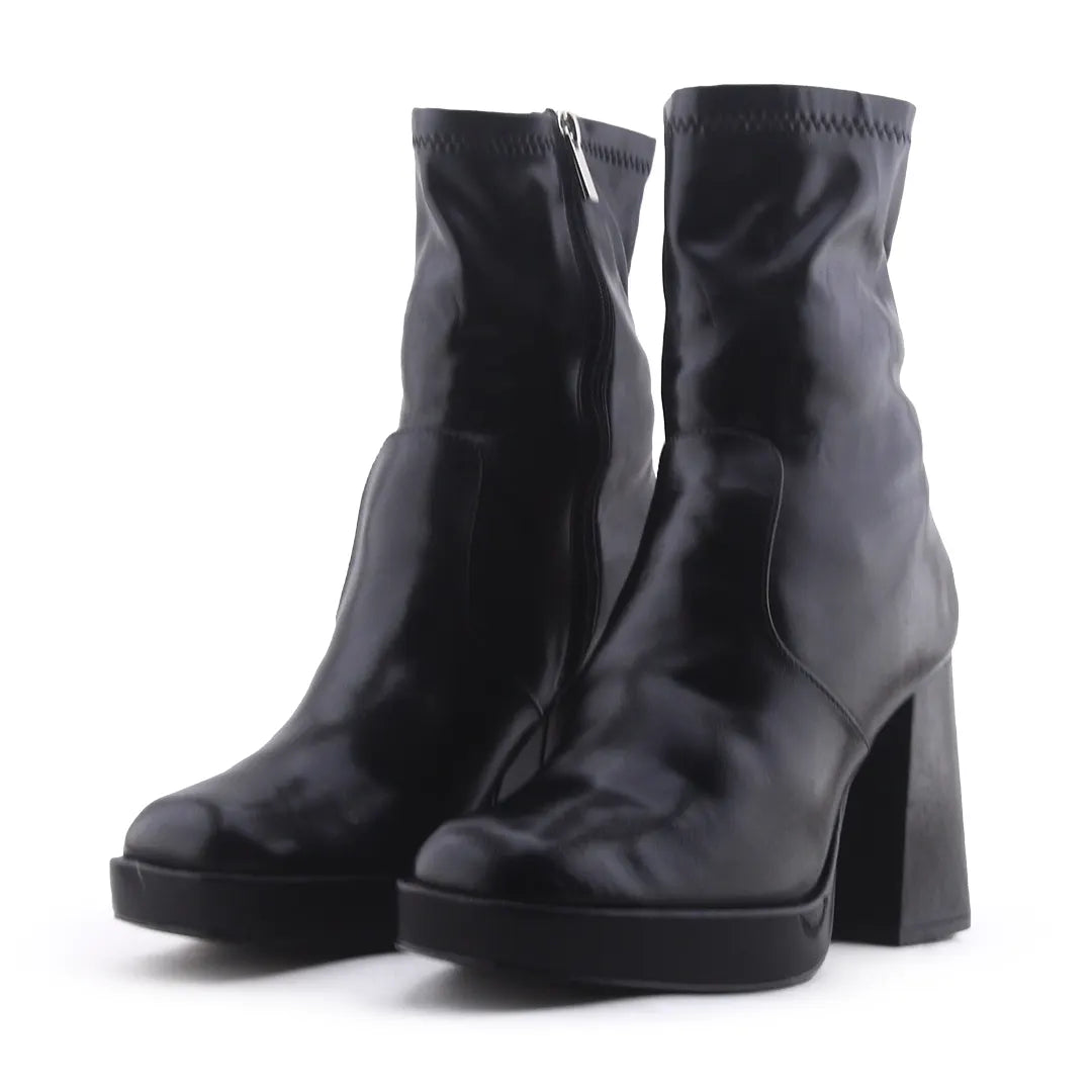 Pull & Bear Zipper Ankle Boot | 100% Authentic Leather