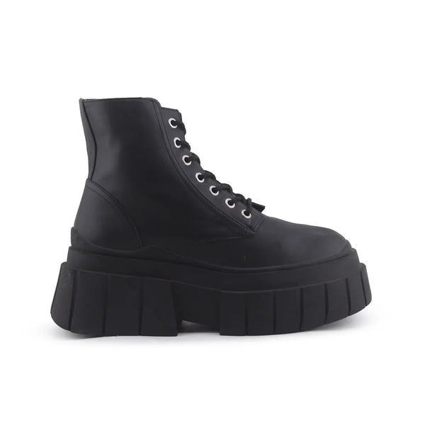 Bershka Lace Up Zipper Combat Ankle Boots (100% Authentic Leather)
