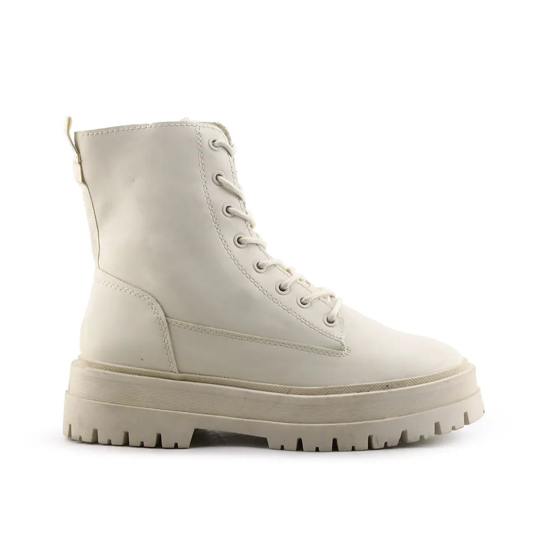 Stradivarius Lace Up Zipper Combat Ankle Boots (100% Authentic Leather)