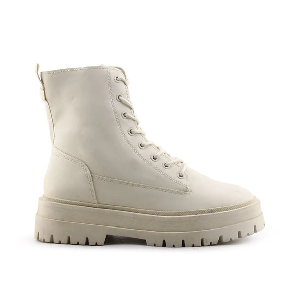 Stradivarius Lace Up Zipper Combat Ankle Boots (100% Authentic Leather)