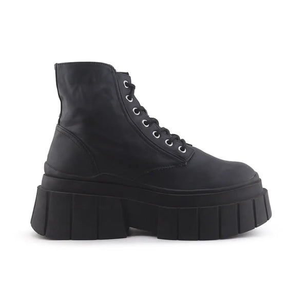 Bershka Lace Up Zipper Combat Ankle Boots (100% Authentic Leather)