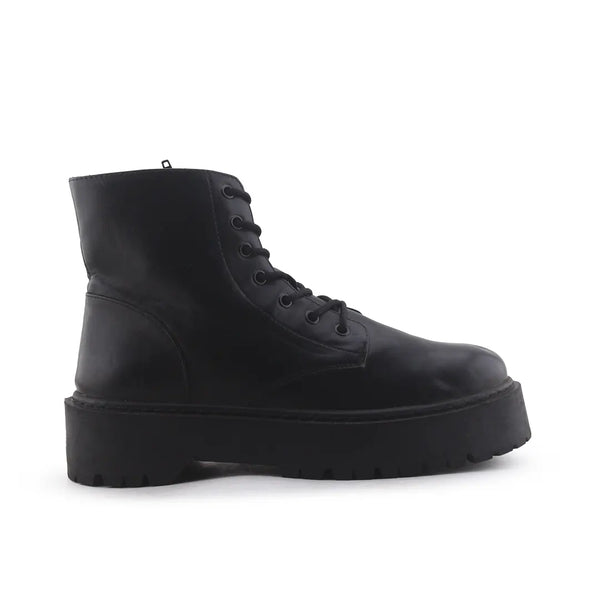Pull & Bear Lace Up Zipper Combat Ankle Boots (100% Authentic Leather)