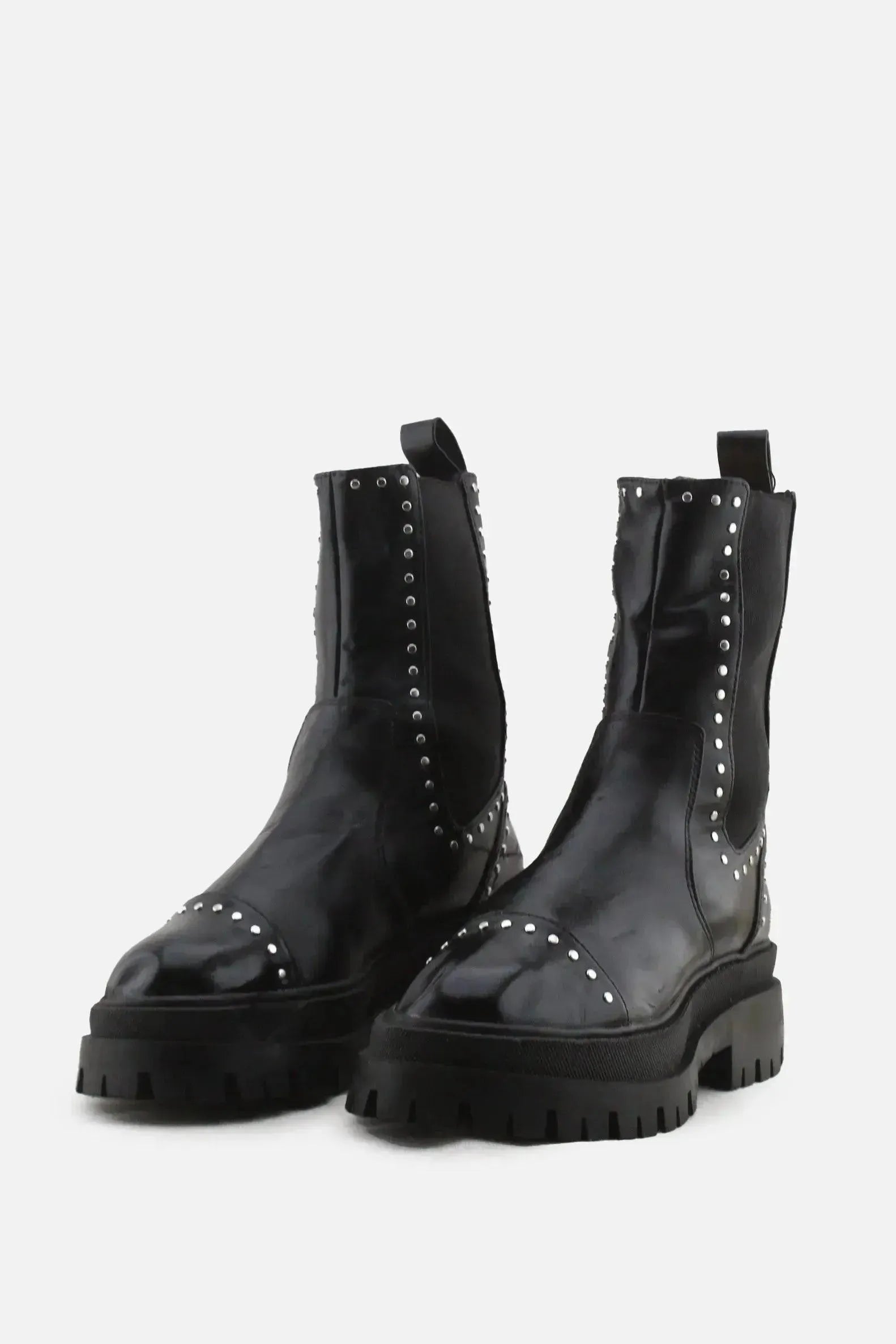 Stradivarius Stretchable Block Ankle Boots | 100% Authentic Leather