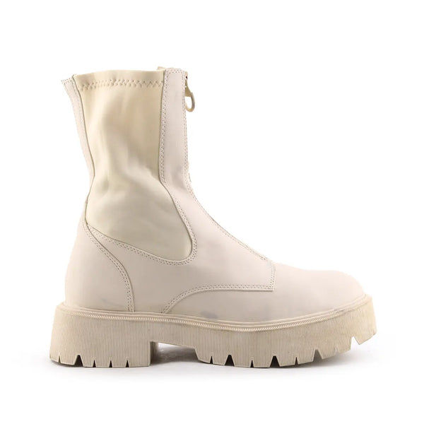 Bershka Zipper Combat Ankle Boots (100% Authentic Leather)