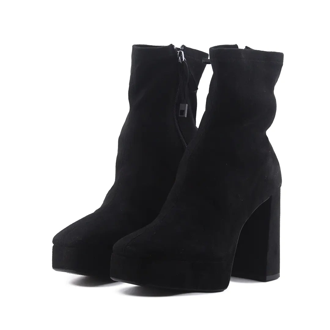 Zara Zipper Suede Ankle Boot