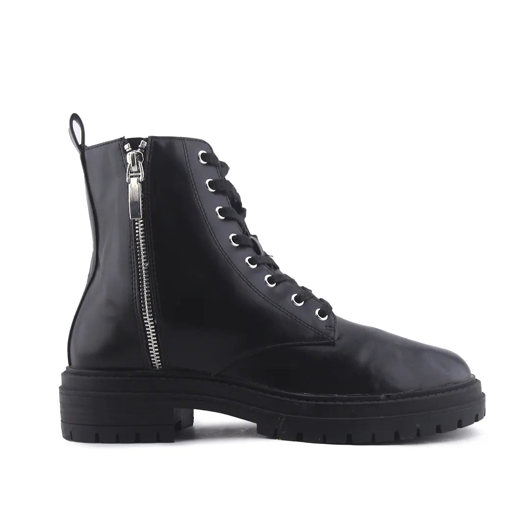 Lefties Zipper Lace Up Ankle Boot | 100% Authentic Leather