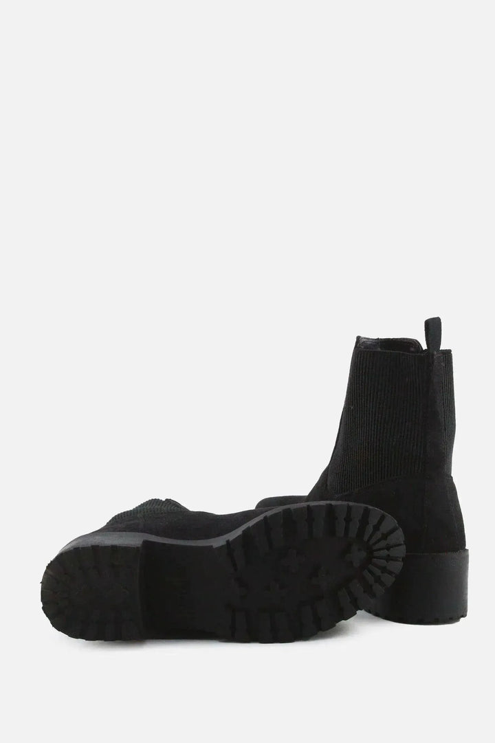 Lefties Stretchable Chelsea Ankle Boots | Suede - sundaybazar