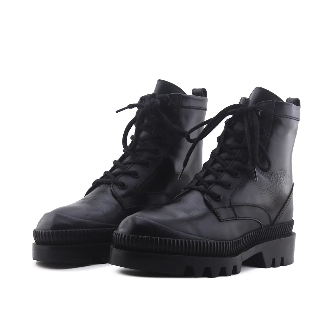 Massimo Dutti Lace Ankle Boot | 100% Authentic Leather