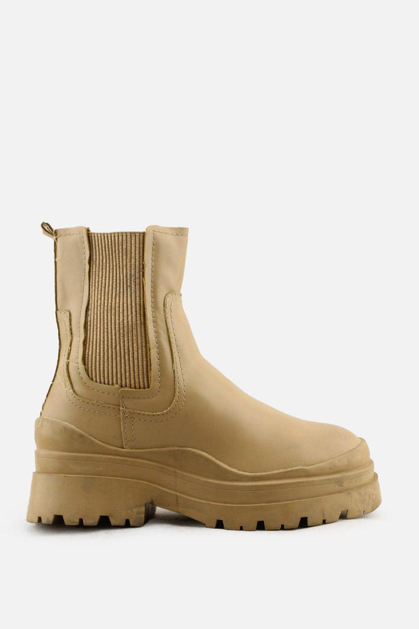 Stradivarius Stretchable Combat Ankle Boots | 100% Authentic Leather