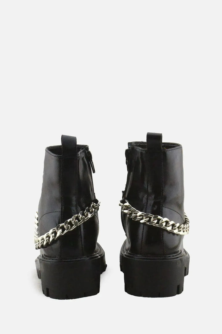 Lefties Zipper Chain Chelsea Ankle Boots | 100% Authentic Leather - sundaybazar