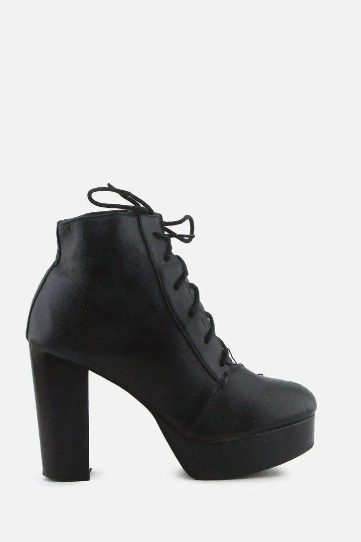 European Brand Laces Block Ankle Boots | 100% Authentic Leather - sundaybazar