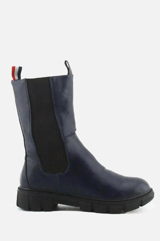 European Brand Zipper Stretchable Combat Ankle Boots | 100% Authentic Leather - sundaybazar