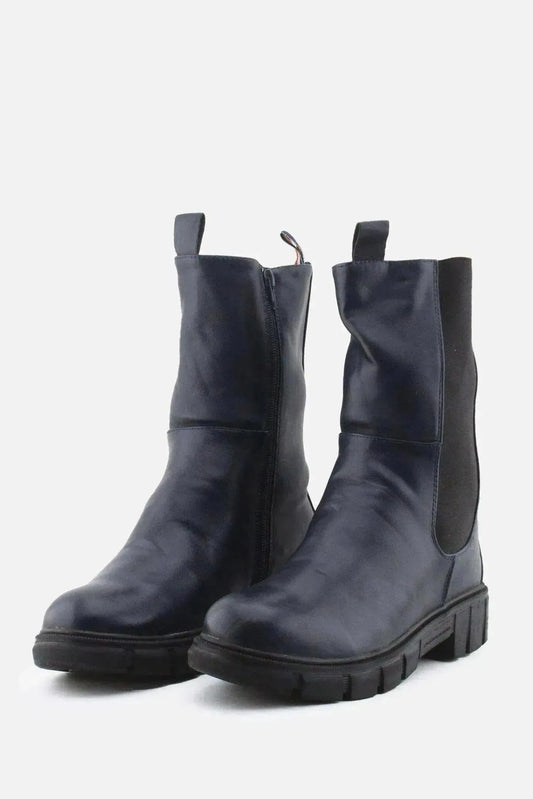 European Brand Zipper Stretchable Combat Ankle Boots | 100% Authentic Leather - sundaybazar