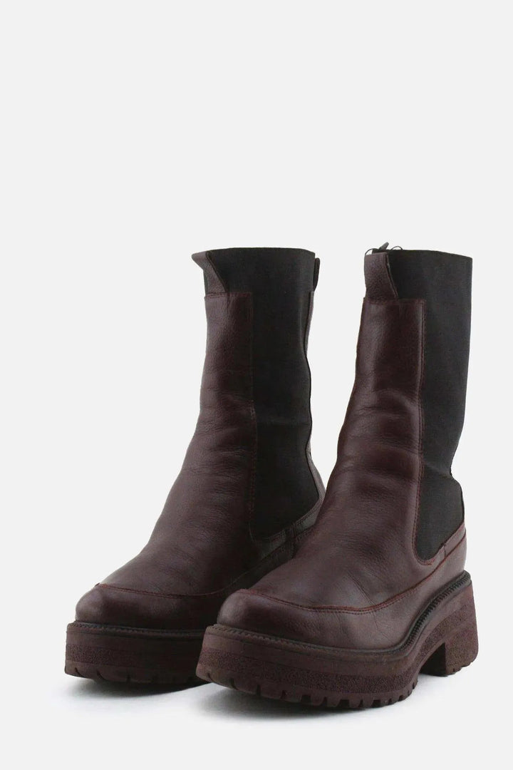 European Brand Stretchable Combat Ankle Boots | 100% Authentic Leather - sundaybazar