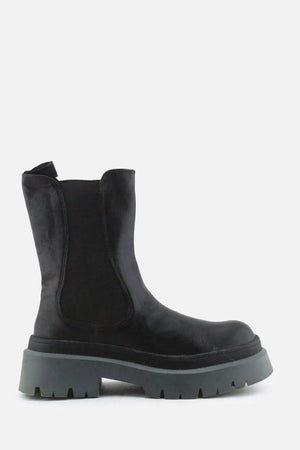 Pull & Bear Stretchable Combat Ankle Boots | 100% Authentic Leather - sundaybazar