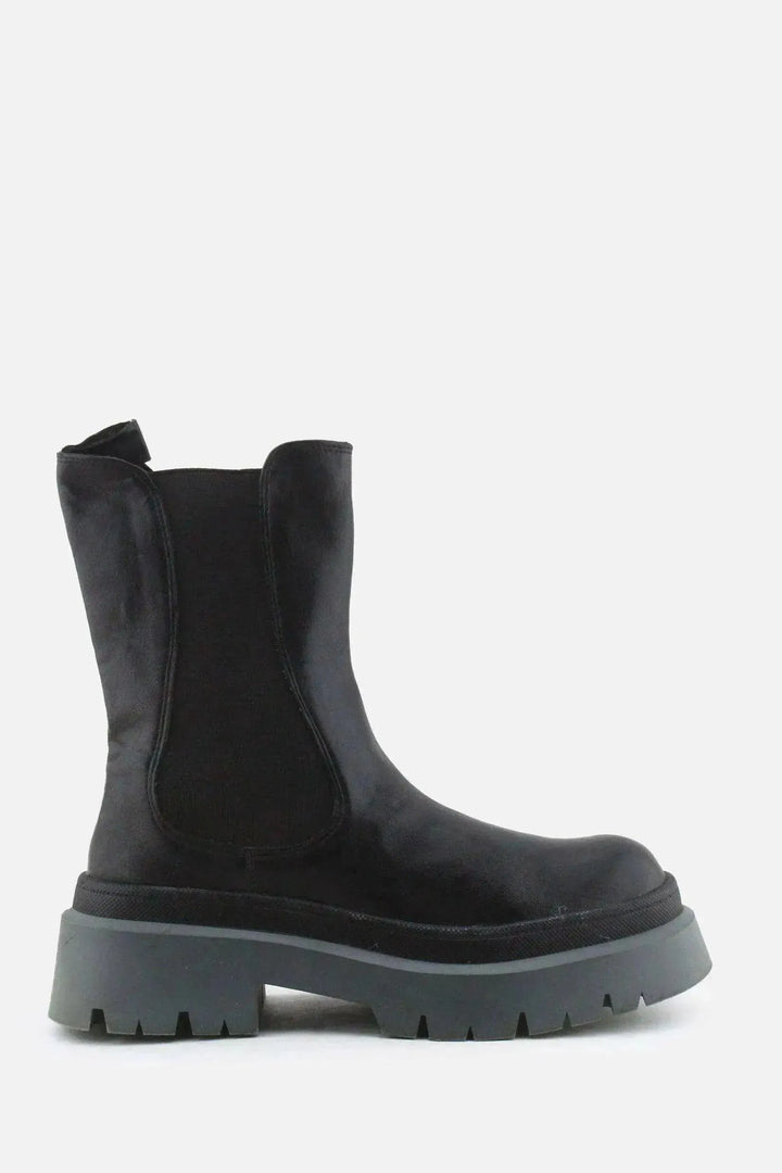 Pull & Bear Stretchable Combat Ankle Boots | 100% Authentic Leather - sundaybazar