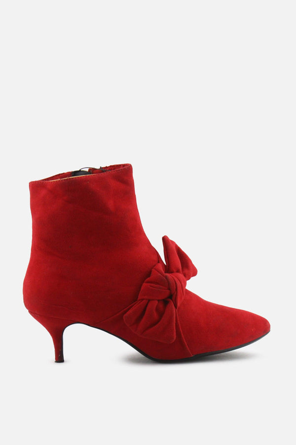 Bershka Zipper Kitten Ankle Boots | Suede