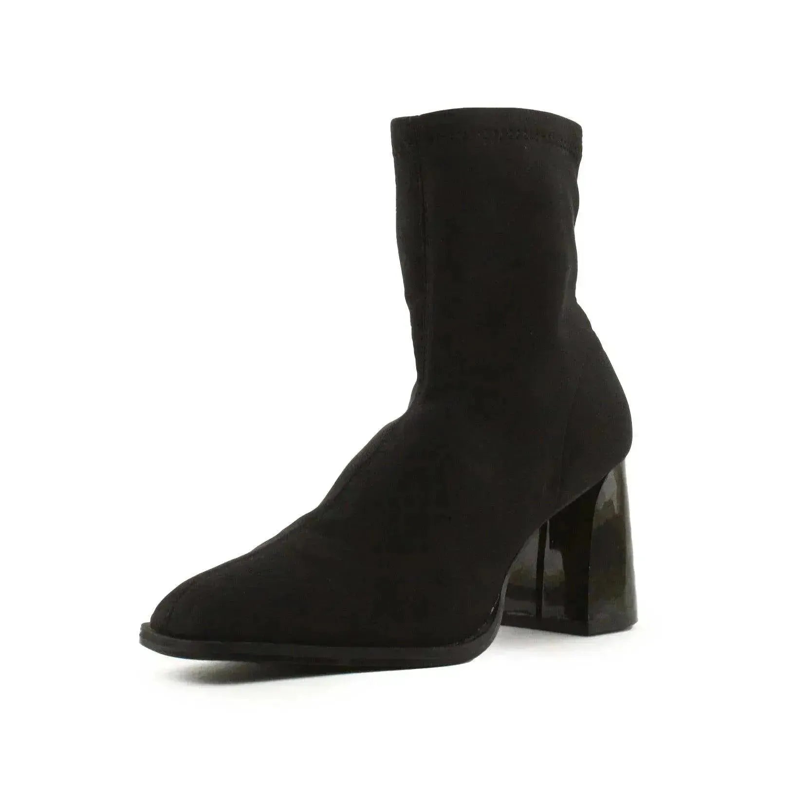 Pull & Bear Block Heels Ankle Boots | Textile - sundaybazar