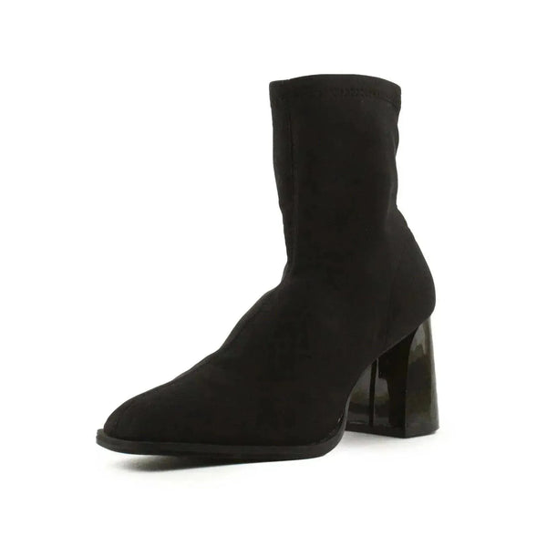 Pull & Bear Block Heels Ankle Boots | Textile - sundaybazar