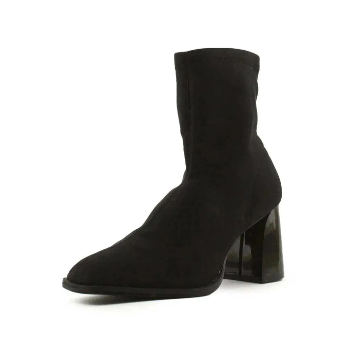 Pull & Bear Block Heels Ankle Boots | Textile - sundaybazar