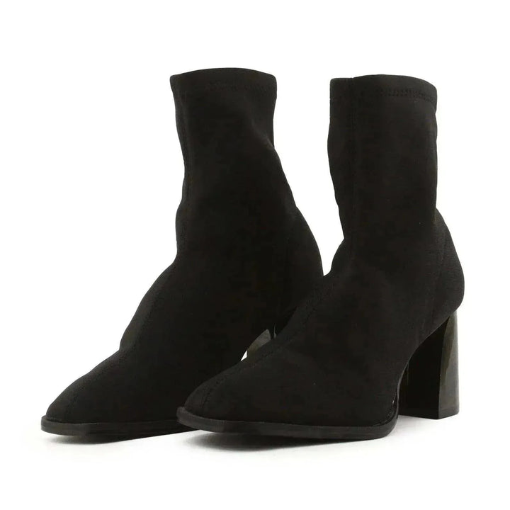 Pull & Bear Block Heels Ankle Boots | Textile - sundaybazar
