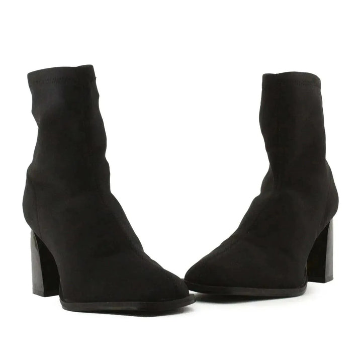Pull & Bear Block Heels Ankle Boots | Textile - sundaybazar