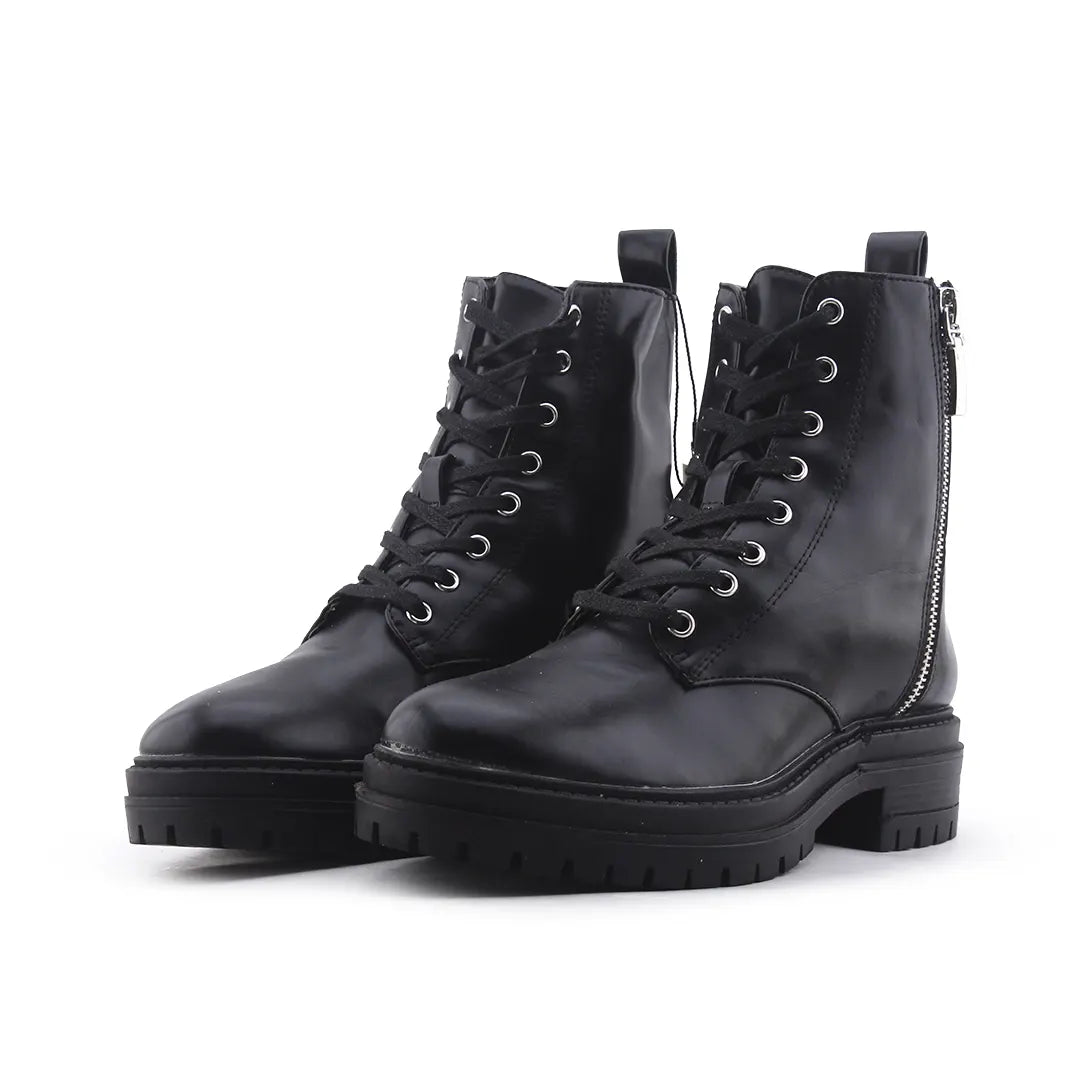 Lefties Zipper Lace Up Ankle Boot | 100% Authentic Leather