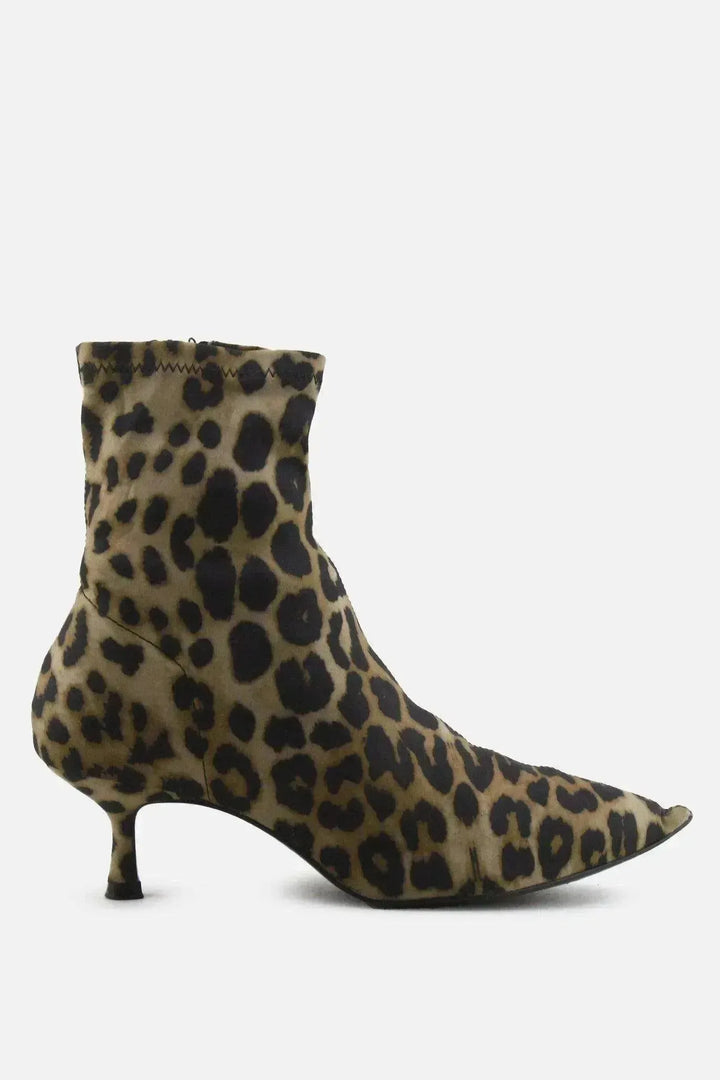 Zara Zipper Kitten Ankle Boots | Textile - sundaybazar