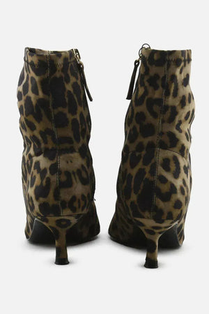 Zara Zipper Kitten Ankle Boots | Textile - sundaybazar