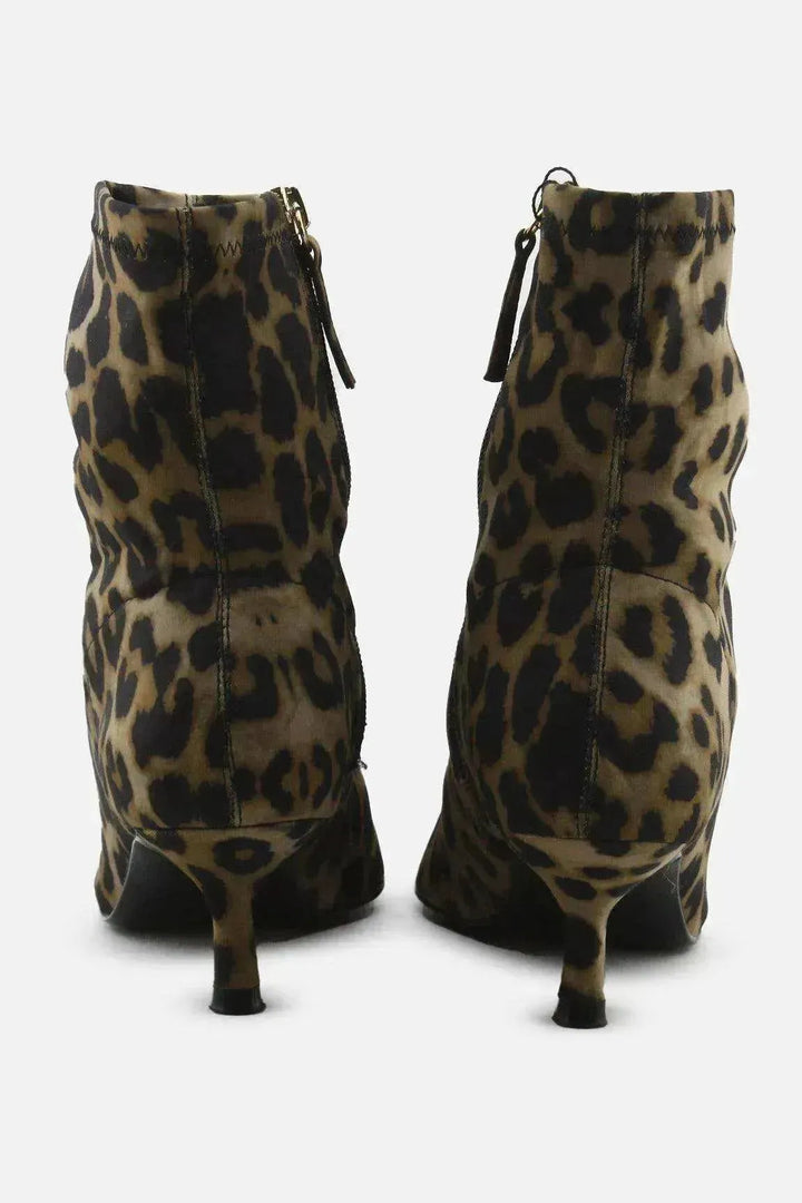 Zara Zipper Kitten Ankle Boots | Textile - sundaybazar