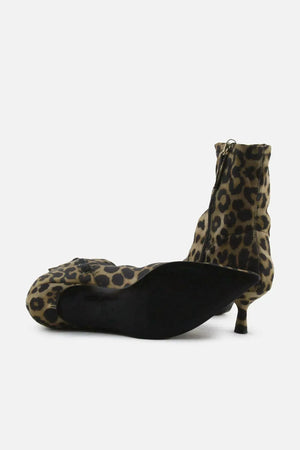 Zara Zipper Kitten Ankle Boots | Textile - sundaybazar