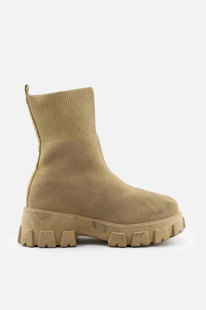 Massimo Dutti Stretchable Combat Ankle Boots |100% Authentic Leather - sundaybazar