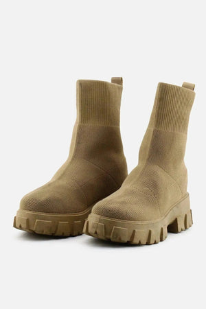 Massimo Dutti Stretchable Combat Ankle Boots |100% Authentic Leather - sundaybazar