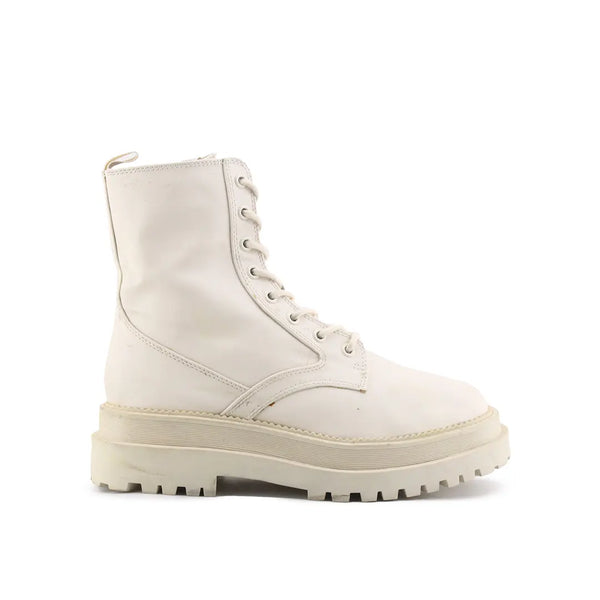 Stradivarius Zipper Lace Up Combat Ankle Boots (100% Authentic Leather)
